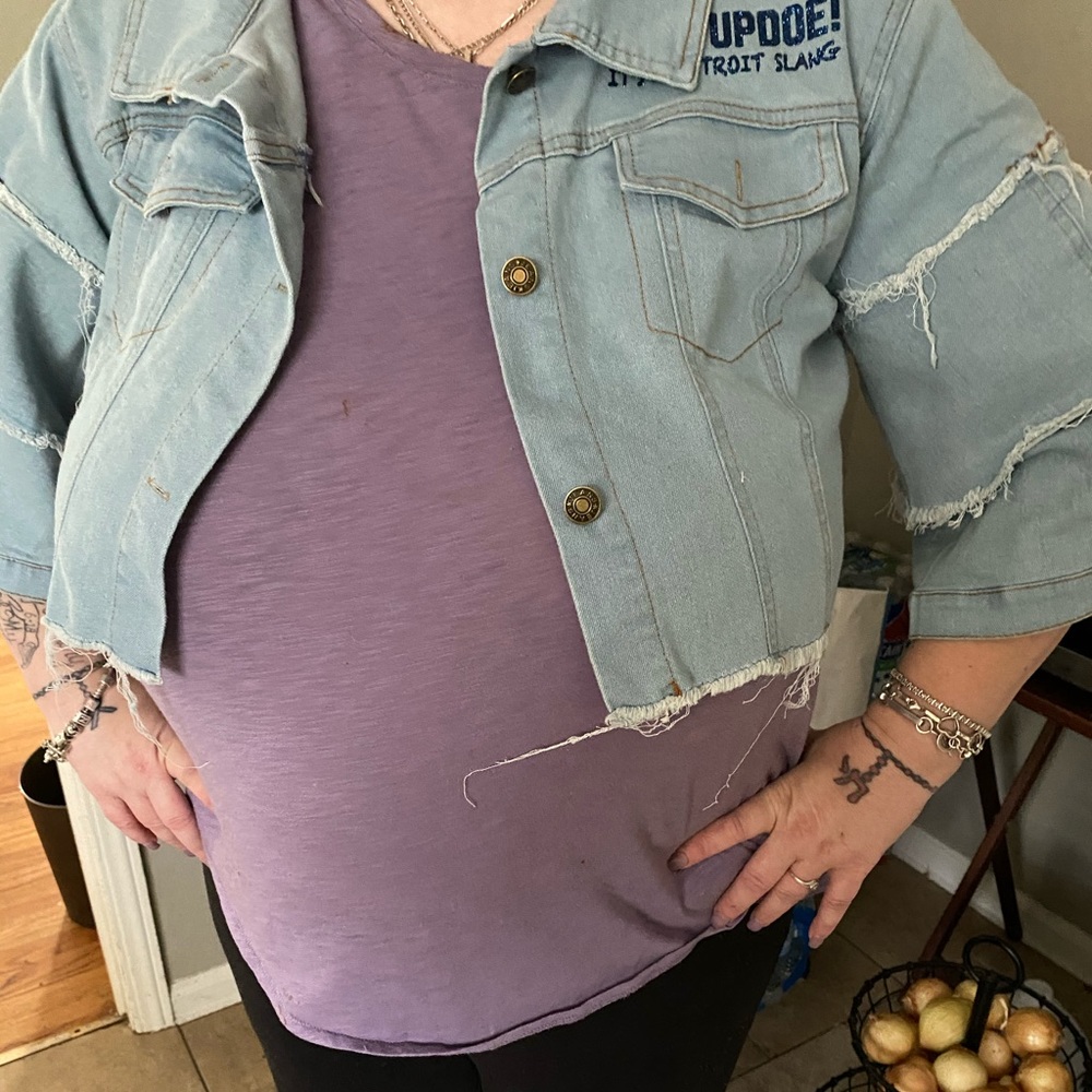 Detailed WhatUpDoe crop jacket